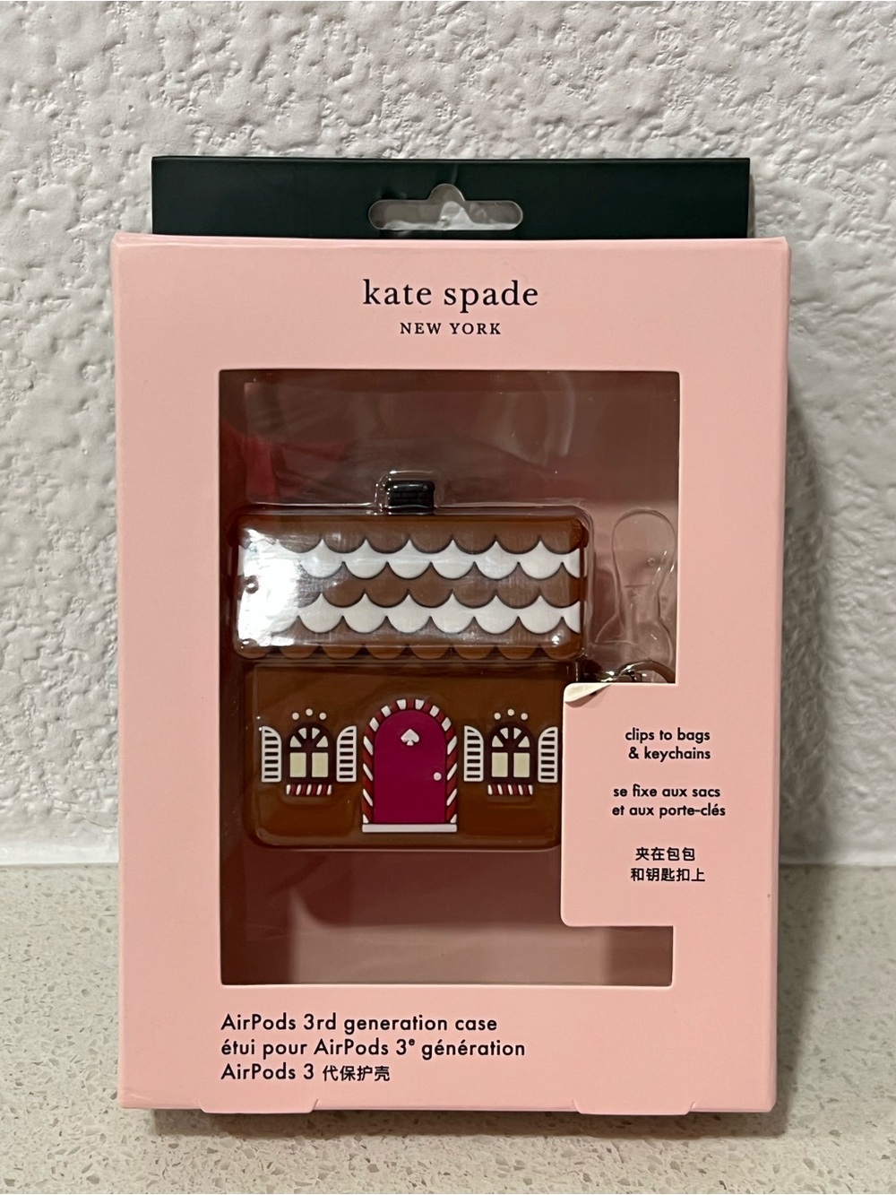 kate spade Pink & Brown Gingerbread House AirPods Case